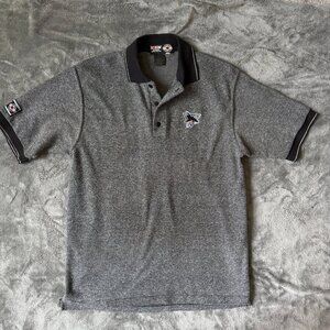 CCM Official Vintage San Jose Sharks Knit Short Sleeve Polo Size Large